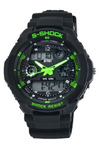 Picture of  Đồng hồ nam dây nhựa SKMEI S-Shock 0931 (Mặt Đen Xanh Lá)  