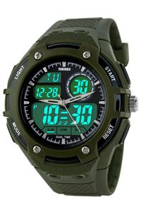 Picture of Đồng hồ nam dây nhựa SKMEI Army Sport Watch 1018 (Xanh Rêu)  